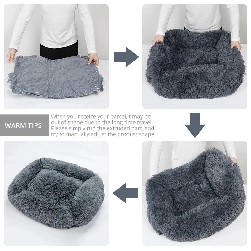 Rectangle Plush Dog Bed